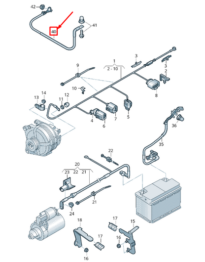 NEW VOLKSWAGEN T-ROC A11 BATTERY EARTH CABLE HARNESS 5Q0971250R ORIGINAL