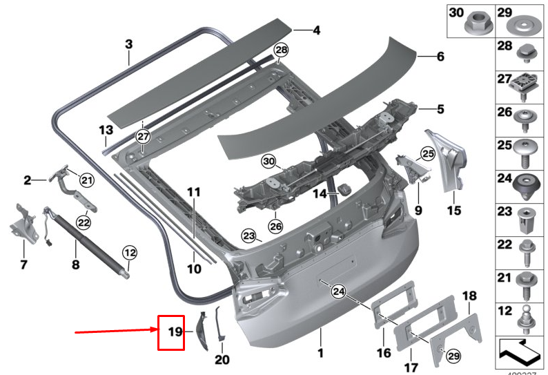 new bmw 6 gran turismo g32 left tailgate trim 51627430765 original