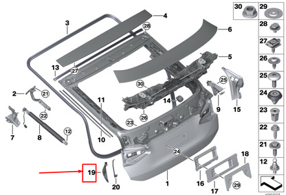 new bmw 6 gran turismo g32 left tailgate trim 51627430765 original