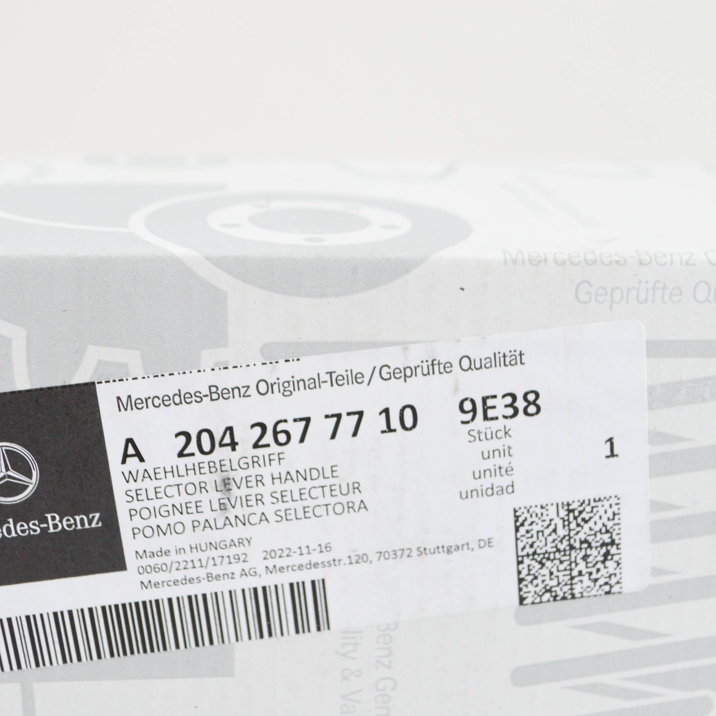 NEW MERCEDES-BENZ C W204 SELECTOR LEVER HANDLE A20426777109E38 ORIGINAL