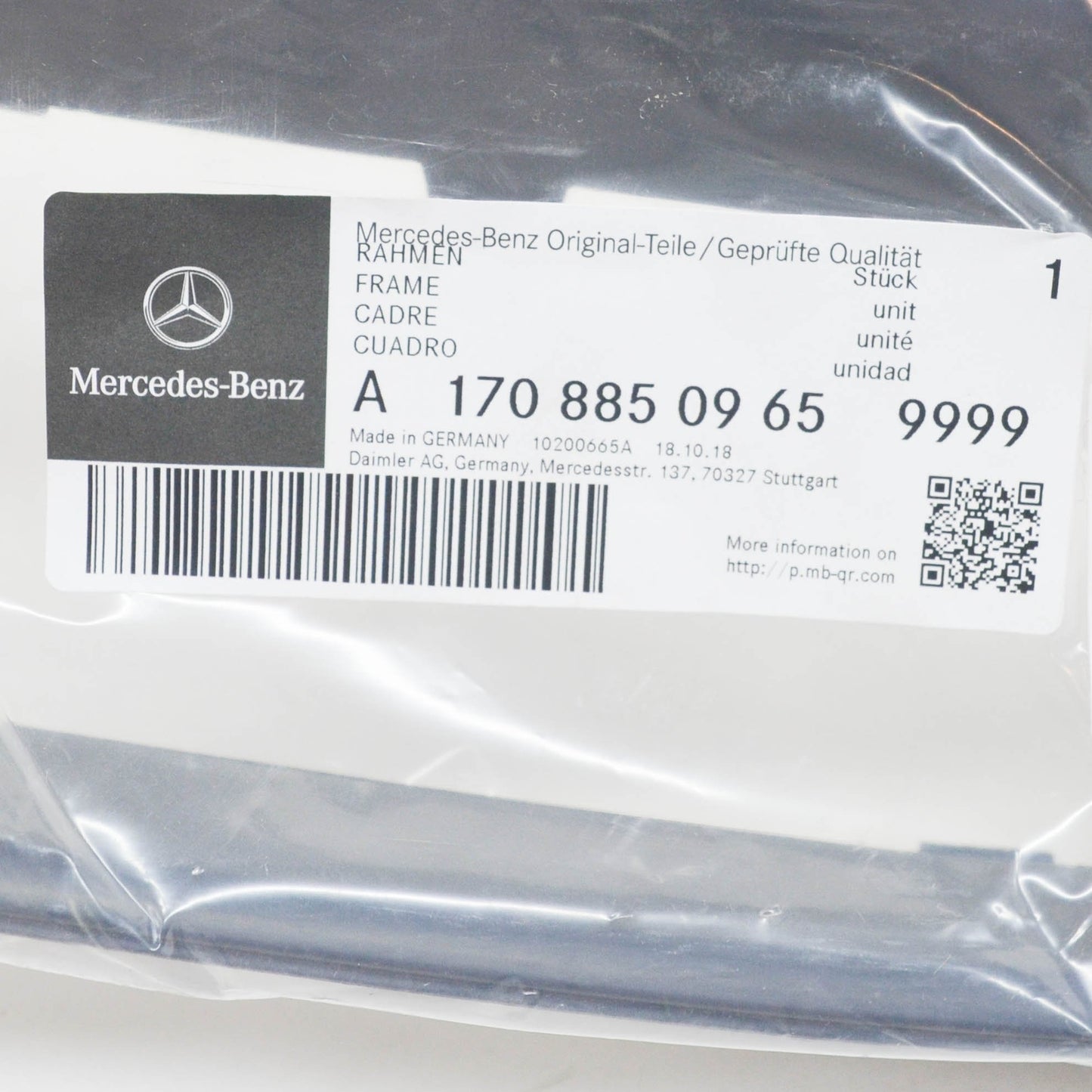 NEW MB SLK R170 FRONT BUMPER LEFT GRILLE FRAME A17088509659999 ORIGINAL