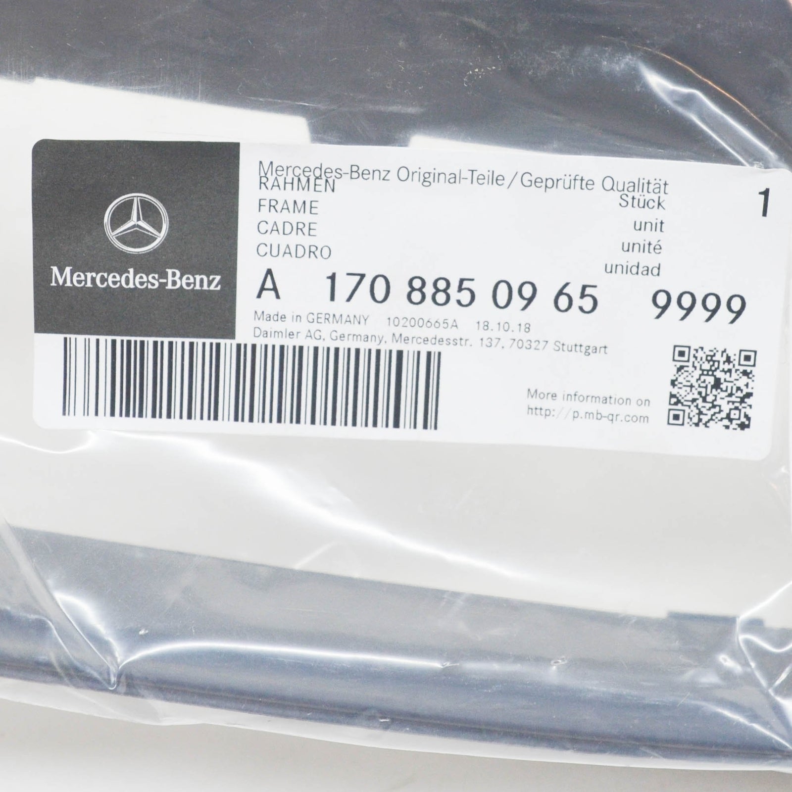 NEW MB SLK R170 FRONT BUMPER LEFT GRILLE FRAME A17088509659999 ORIGINAL