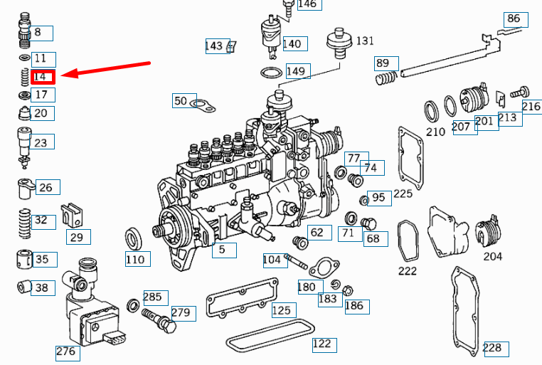 NEW MB S W140 INJECTION PUMP PRESSURE VALVE COIL SPRING A0000743793 ORIGINAL