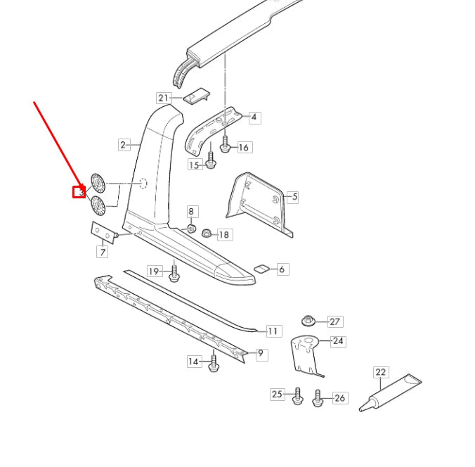 NEW VW AMAROK DESIGN PROTECTIVE BAR BADGE SELF-ADHESIVE 2HH853688YMS