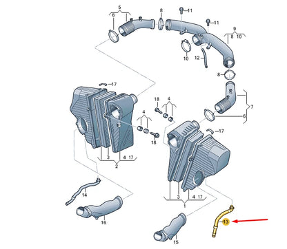 NEW VW TOUAREG 7P MK2 LEFT WATER DRAINAGE HOSE 7P0128653A