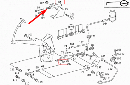 new mb s-class w116 clutch master cylinder a0012958706 2.7 petrol original
