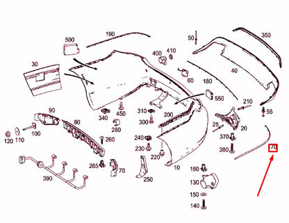 NEW MERCEDES-BENZ E C207 REAR BUMPER LEFT ORNAMENTAL TRIM A2078800182