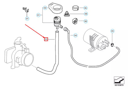 NEW BMW 3 E46 FUEL TANK BREATHER LINE 13907557924 7557924 ORIGINAL