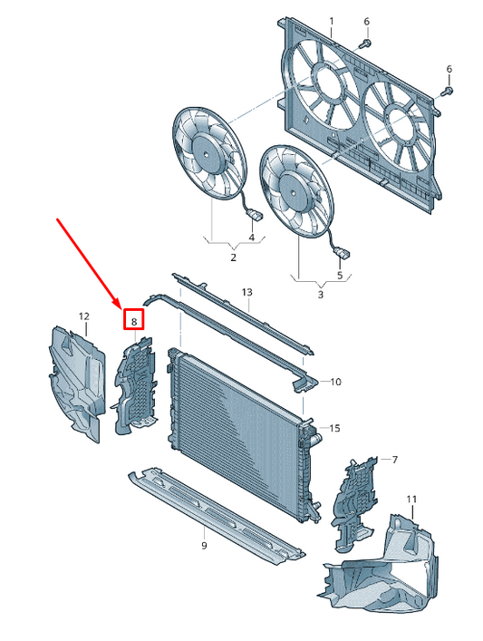 NEW AUDI A8 4N RIGHT ENGINE RADIATOR AIR GUIDE 4N0121284AS ORIGINAL