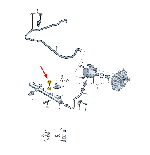 new cupra formentor injection valve support element 06n133036 original