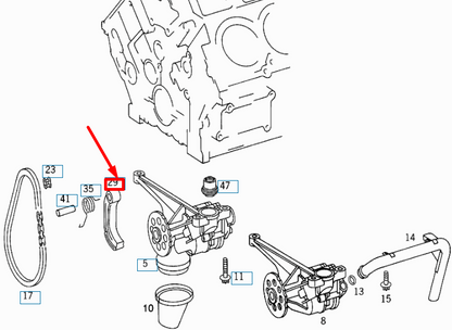 NEW MB ML W163 OIL PUMP CHAIN TIGHTENER TENSIONING BRACKET A1121810059 ORIGINAL