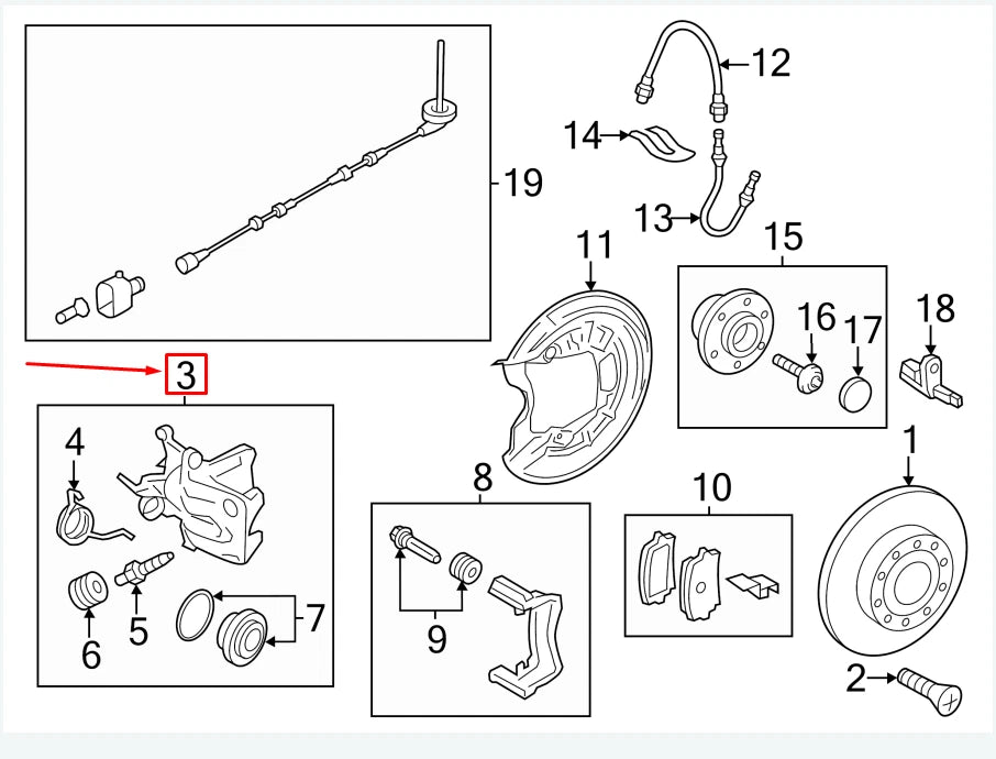 NEW VW BEETLE 5C REAR RIGHT BRAKE CALIPER 1K0615424Q ORIGINAL