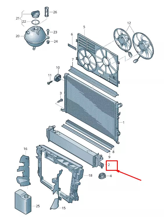 NEW VW SHARAN 7N ENGINE ADDITIONAL COOLER FOR COOLANT 7N0121253C ORIGINAL