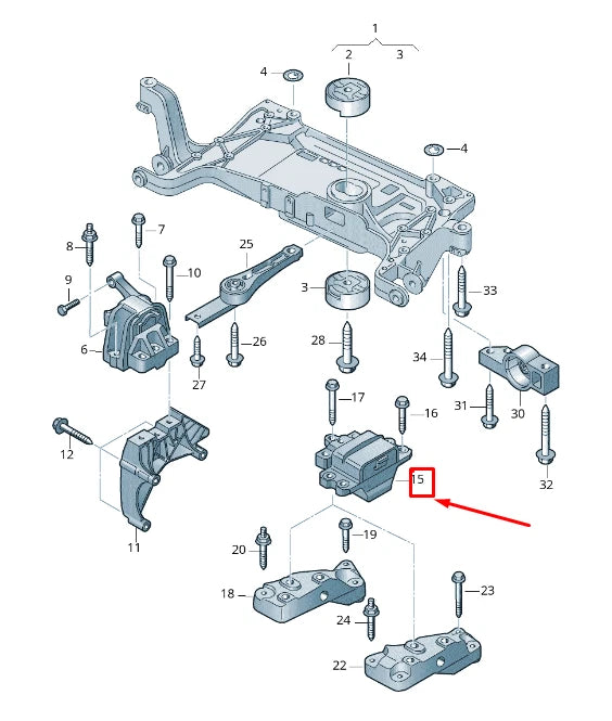 NEW VW SHARAN 7N LEFT GEARBOX MOUNTING 7N0199555C ORIGINAL