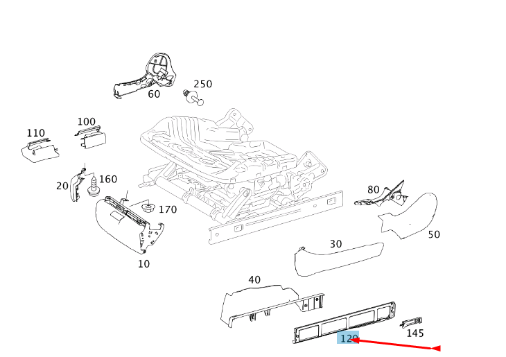 new mercedes-benz cl c216 front outside right rail cover a21691926209051