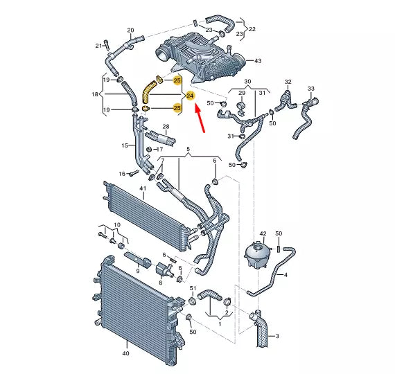 NEW VW TRANSPORTER VI T6 COOLANT HOSE 7E0121058R
