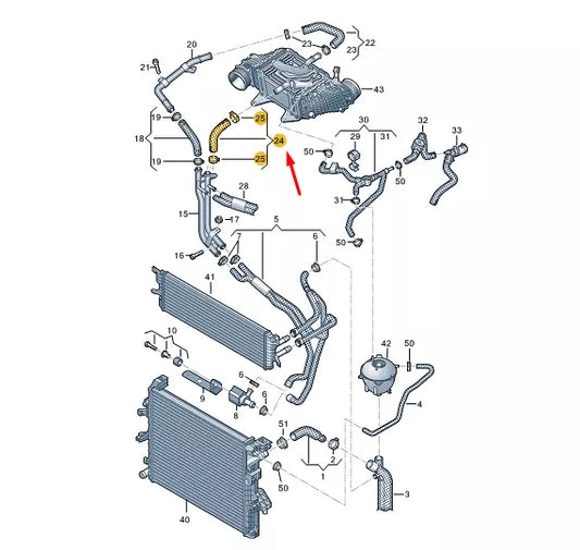 NEW VW TRANSPORTER VI T6 COOLANT HOSE 7E0121058R