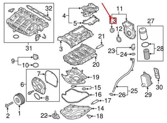 NEW VOLKSWAGEN BEETLE A5 TIMING VALVE PLUG 06H115418AA ORIGINAL