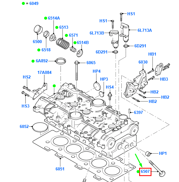 new ford kuga mk1 c394 inlet valve 6m5g-6507-aa 1369828 original