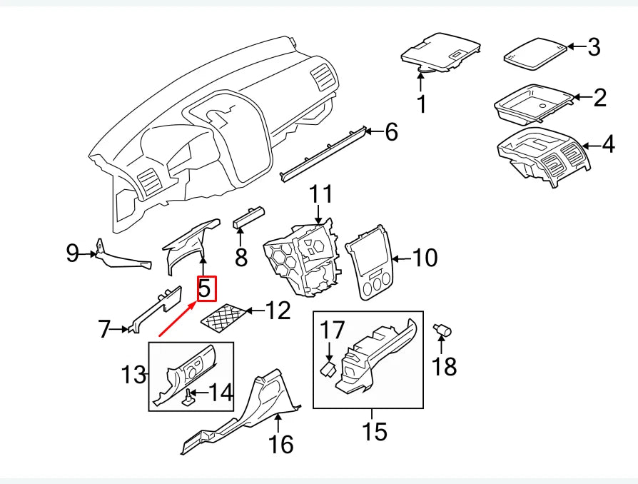 NEW VW GOLF V 1K MK5 LOWER STEERING COLUMN GAP TRIM COVER 1K1857053A81U ORIGINAL