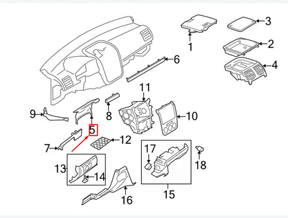 NEW VW GOLF V 1K MK5 LOWER STEERING COLUMN GAP TRIM COVER 1K1857053A81U ORIGINAL