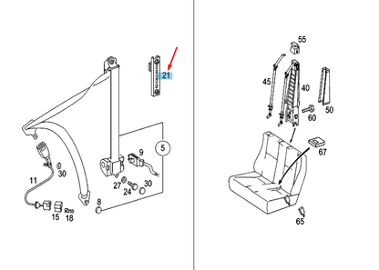 NEW MERCEDES-BENZ SPRINTER W903 FRONT SEAT BELT ADJUSTMENT A9018600088 ORIGINAL