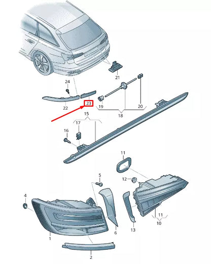 NEW AUDI A6 C8 REAR RIGHT INNER BUMPER REFLECTOR 4K0945104E