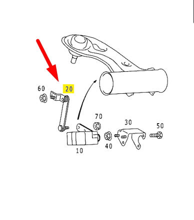 NEW MERCEDES-BENZ SLK R170 LEVEL SENSOR BAR A2023200589 ORIGINAL