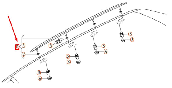 NEW AUDI A3 8P LEFT ROOF RAIL 8P4860021M1P9 ORIGINAL