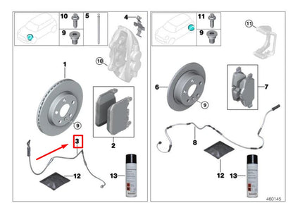 NEW BMW X6 G06 FRONT BRAKE PAD WEAR SENSOR 6870353 34356870353 ORIGINAL
