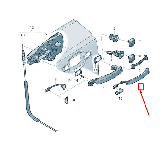 NEW AUDI Q7 4M FRONT LEFT DOOR HANDLE SENSOR 4M1927753