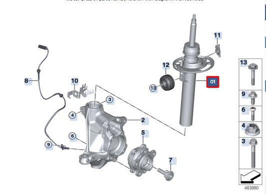 new bmw x4 g02 front right shock absorber 31316895498 original