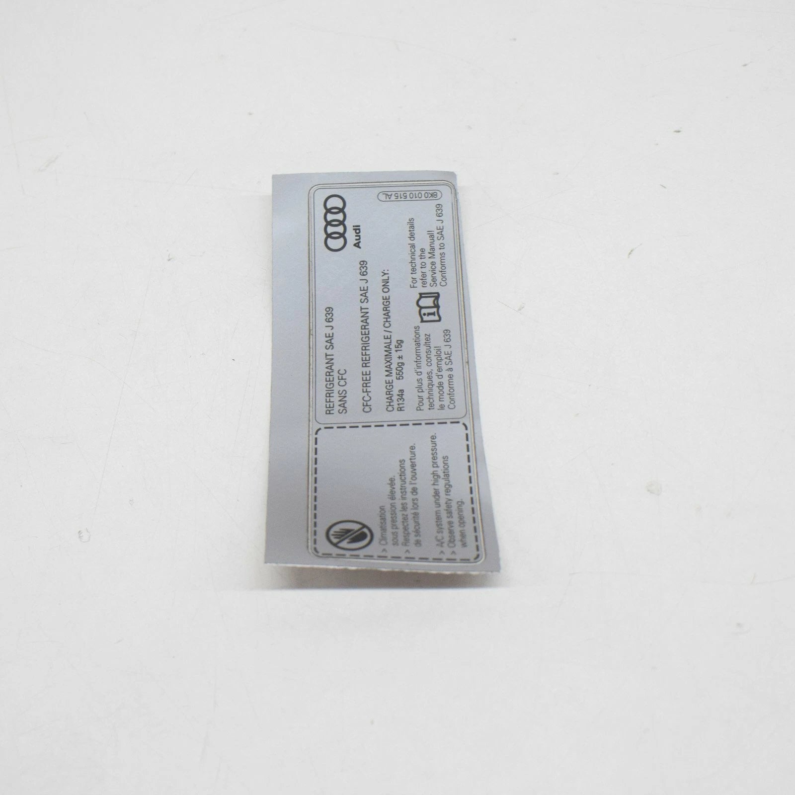 NEW AUDI A4 B8 AIR CONDITIONER STICKER 8K0010515AL ORIGINAL