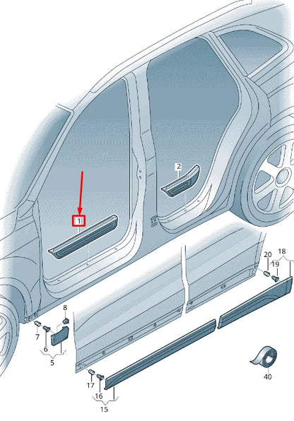 NEW AUDI Q5 8R FRONT RIGHT SILL TRIM STRIP 8R0853374F 01C 8R0853374F01C