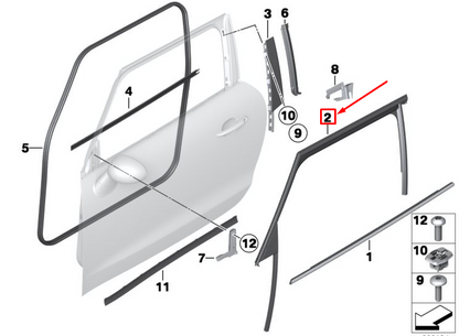 new mini paceman r61 front left door window guide 51339808767 9808767 original