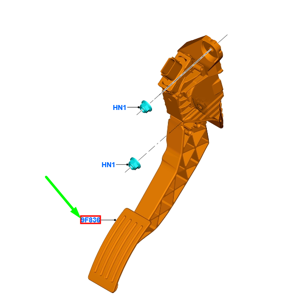new ford kuga mk3 accelerator pedal assy lhd 2539232 lx61-9f836-cb original