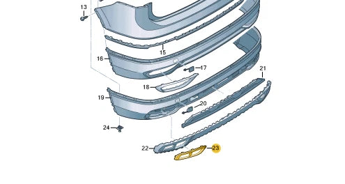 NEW VOLKSWAGEN TIGUAN AD RIGHT REAR EXHAUST TAILPIPE TRIM 5NN807834C2ZZ NW