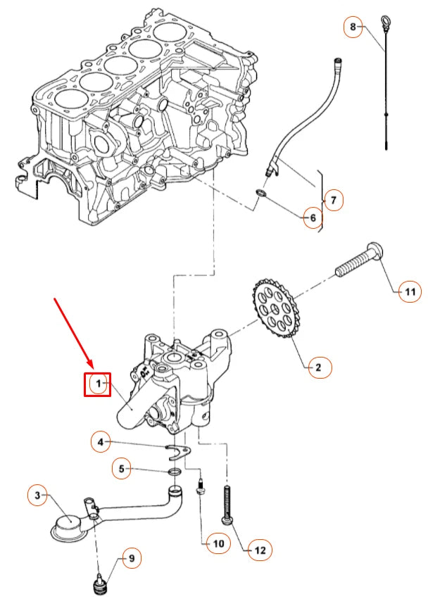 NEW VOLKSWAGEN BEETLE 9C OIL PUMP 07K115105Q ORIGINAL