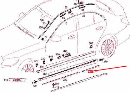 NEW MERCEDES-BENZ C-CLASS W205 REAR LEFT DOOR MOLDING A2056906302