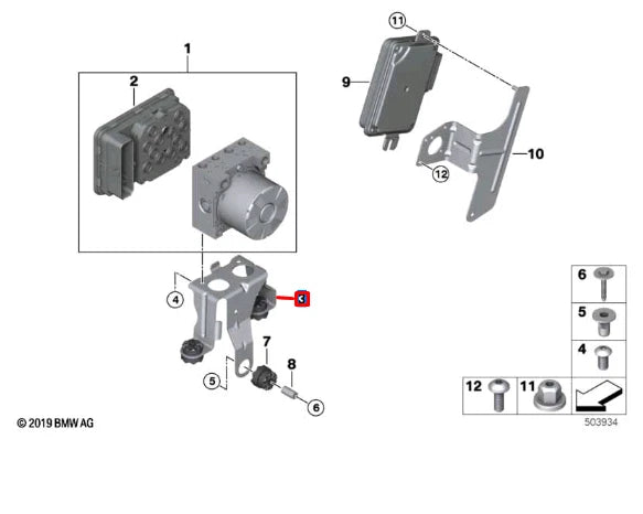 NEW BMW 3 G20 ABS MODULATOR BRACKET 34506875977 ORIGINAL