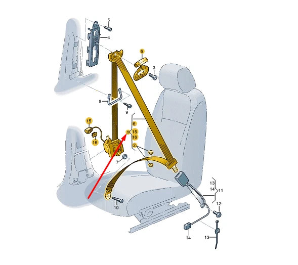 NEW VOLKSWAGEN AMAROK FRONT RIGHT SEAT BELT RHD 2H0857806DRAA ORIGINAL