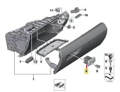 NEW BMW 3 F30 DASH GLOVE COMPARTMENT BOX HANDLE 51169232976 9232976 ORIGINAL