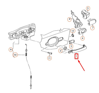 NEW AUDI TT 8J MK2 FRONT DOOR EXTERIOR HANDLE 8J0837207GRU ORIGINAL