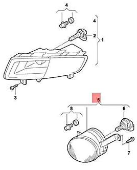 new volkswagen polo 6r 6c front left fog light 1t0941699j original