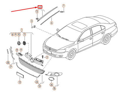 NEW VW JETTA A6 MK6 WINDSHIELD LEFT WATER DEFLECTOR STRIP 5C6854327C5AP ORIGINAL