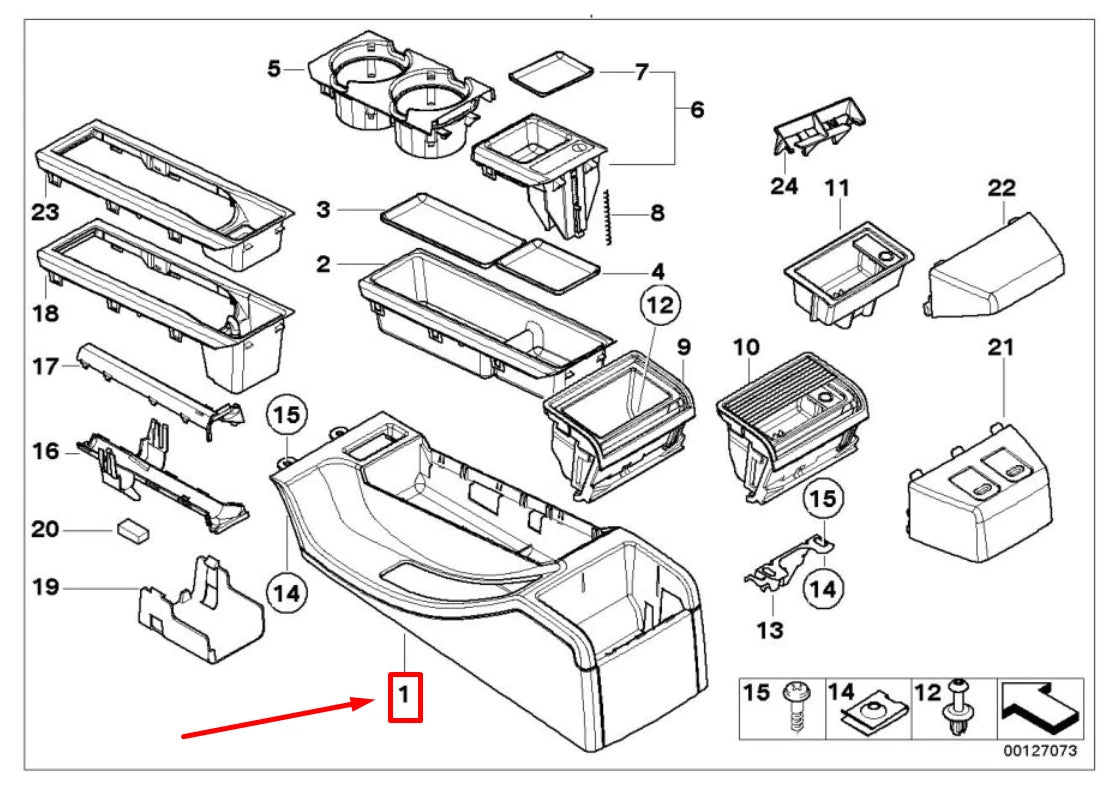 NEW BMW 3 E46 CENTER CONSOLE TRIM 51168248507 8248507 ORIGINAL