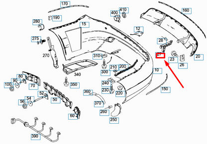 NEW MERCEDES-BENZ C W204 AMG REAR LEFT BUMPER BOTTOM BRACKET A2048852314