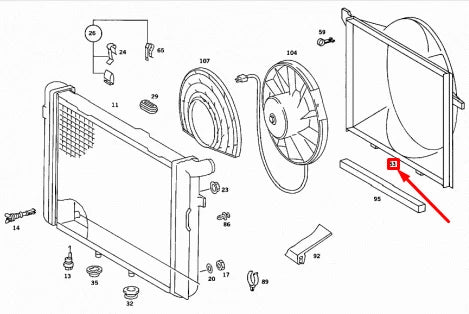 NEW MERCEDES-BENZ 190 W201 FAN SHROUD A2015000155 ORIGINAL