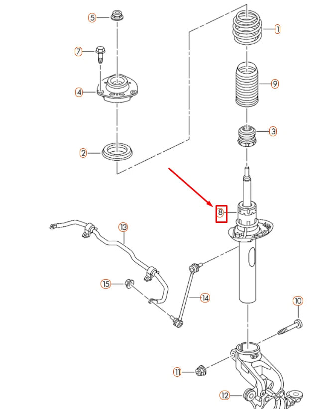 NEW VOLKSWAGEN JETTA A6 FRONT GAS SHOCK ABSORBER 5C0413031BD ORIGINAL