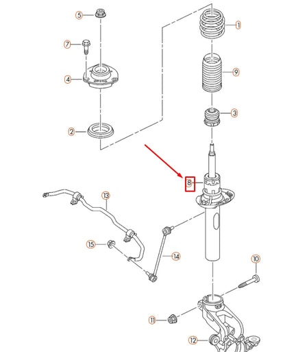 NEW VOLKSWAGEN JETTA A6 FRONT GAS SHOCK ABSORBER 5C0413031BD ORIGINAL